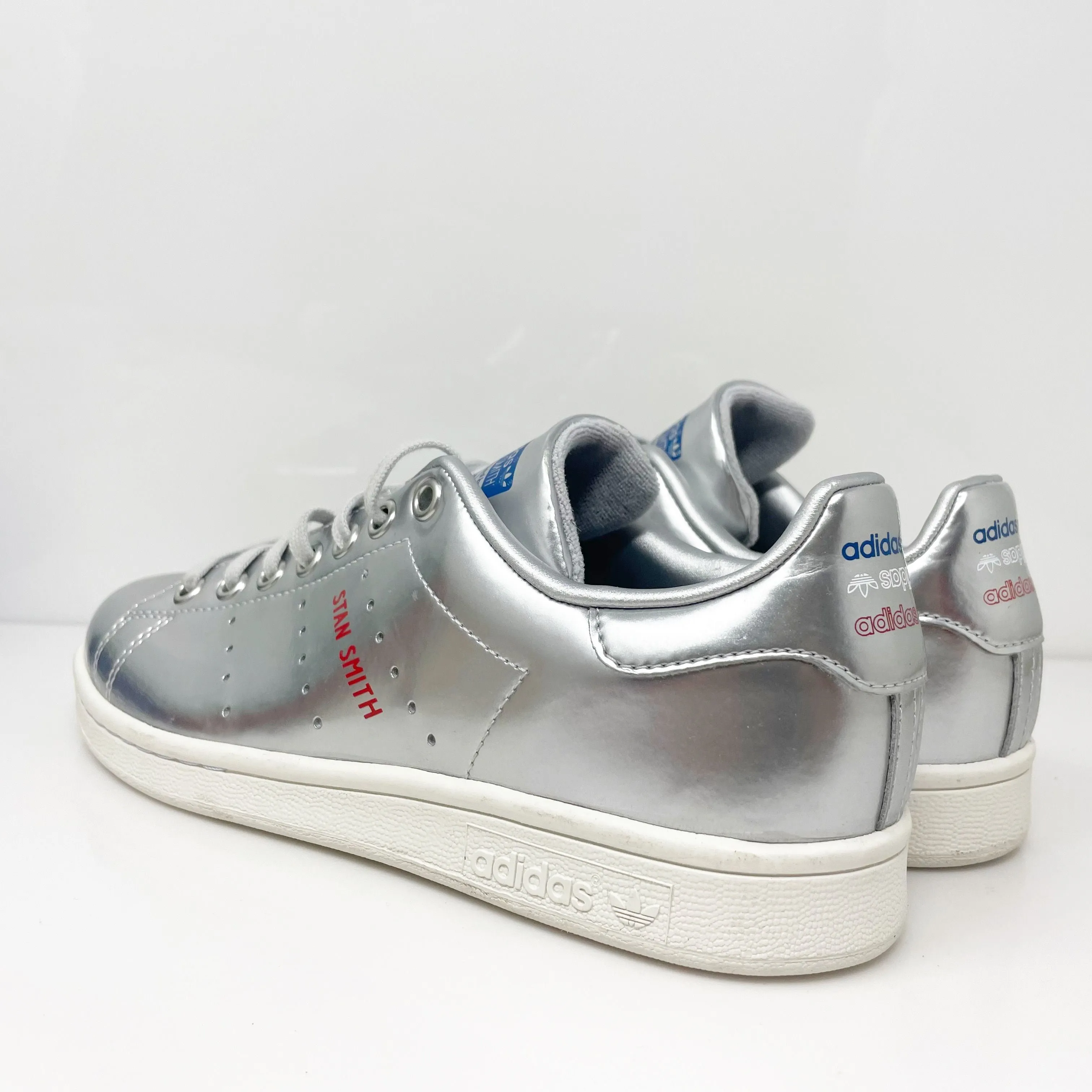 Adidas Girls Stan Smith FW8062 Silver Casual Shoes Sneakers Size 6