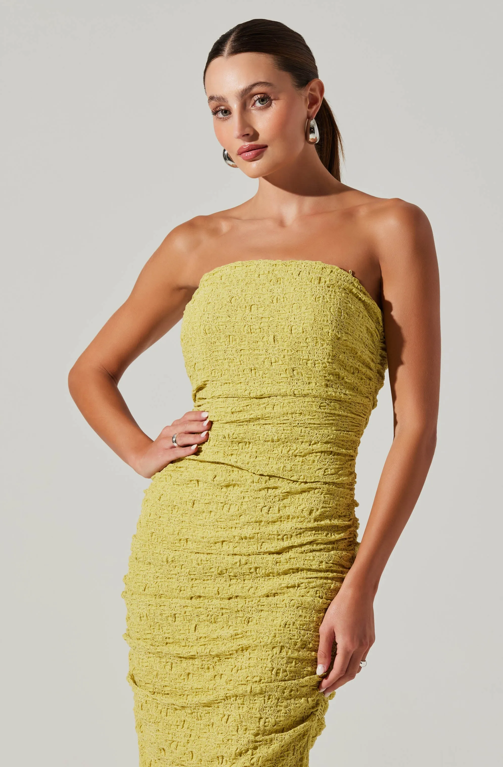 Galia Strapless Midi Dress