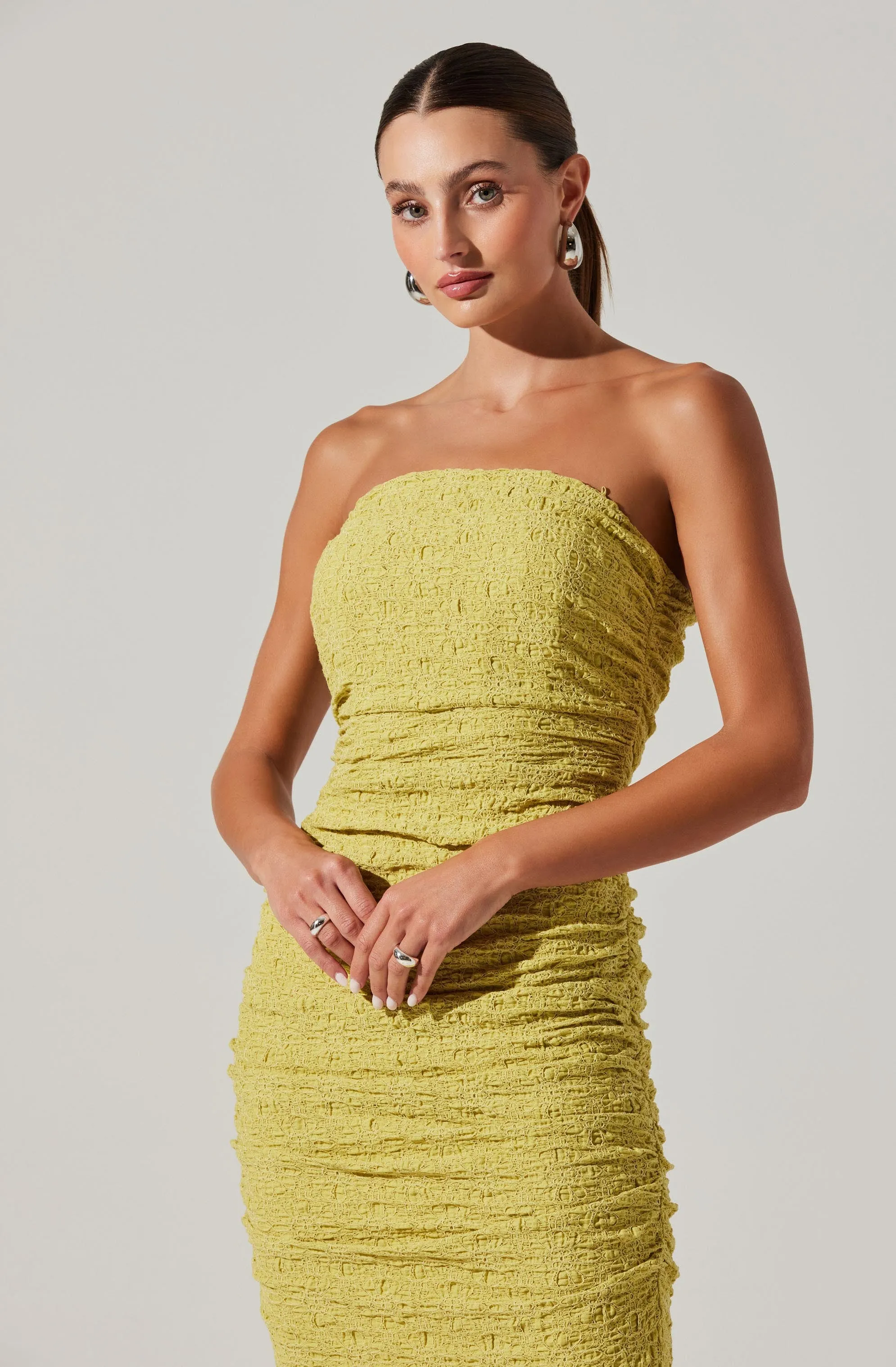 Galia Strapless Midi Dress