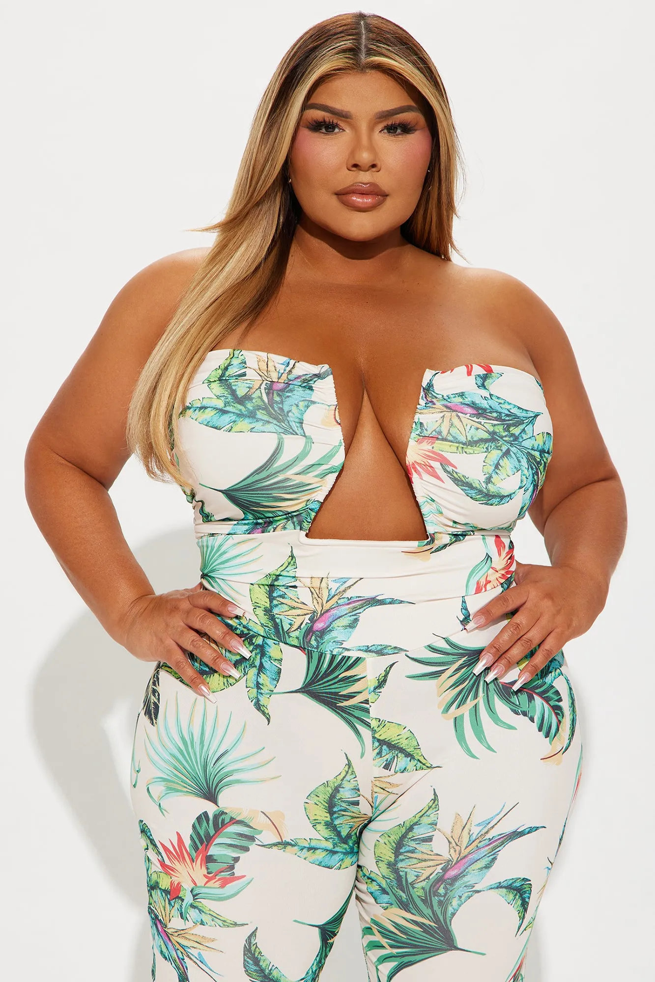 Maui Sun Tropical Jumpsuit - Green/combo
