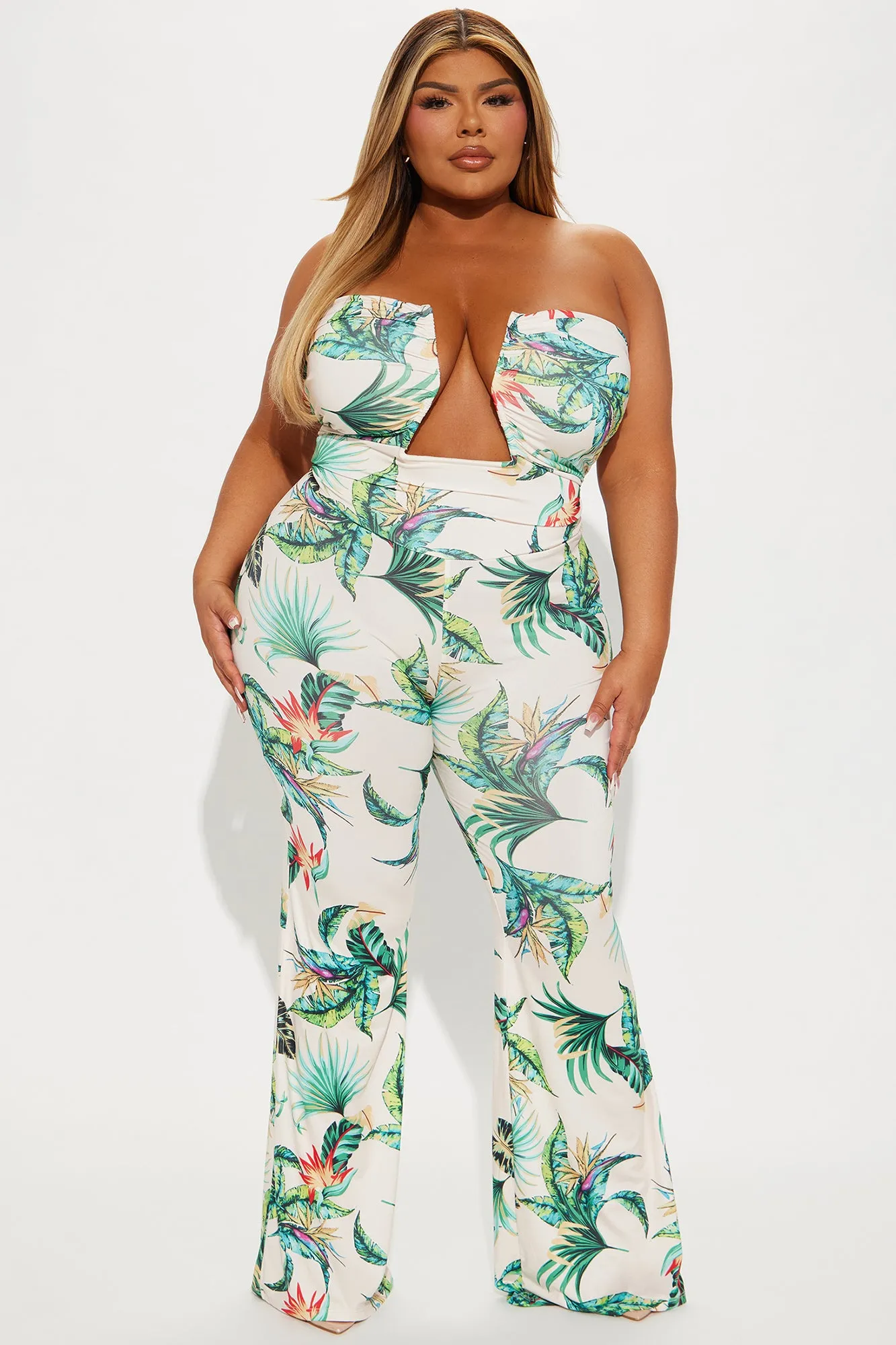 Maui Sun Tropical Jumpsuit - Green/combo