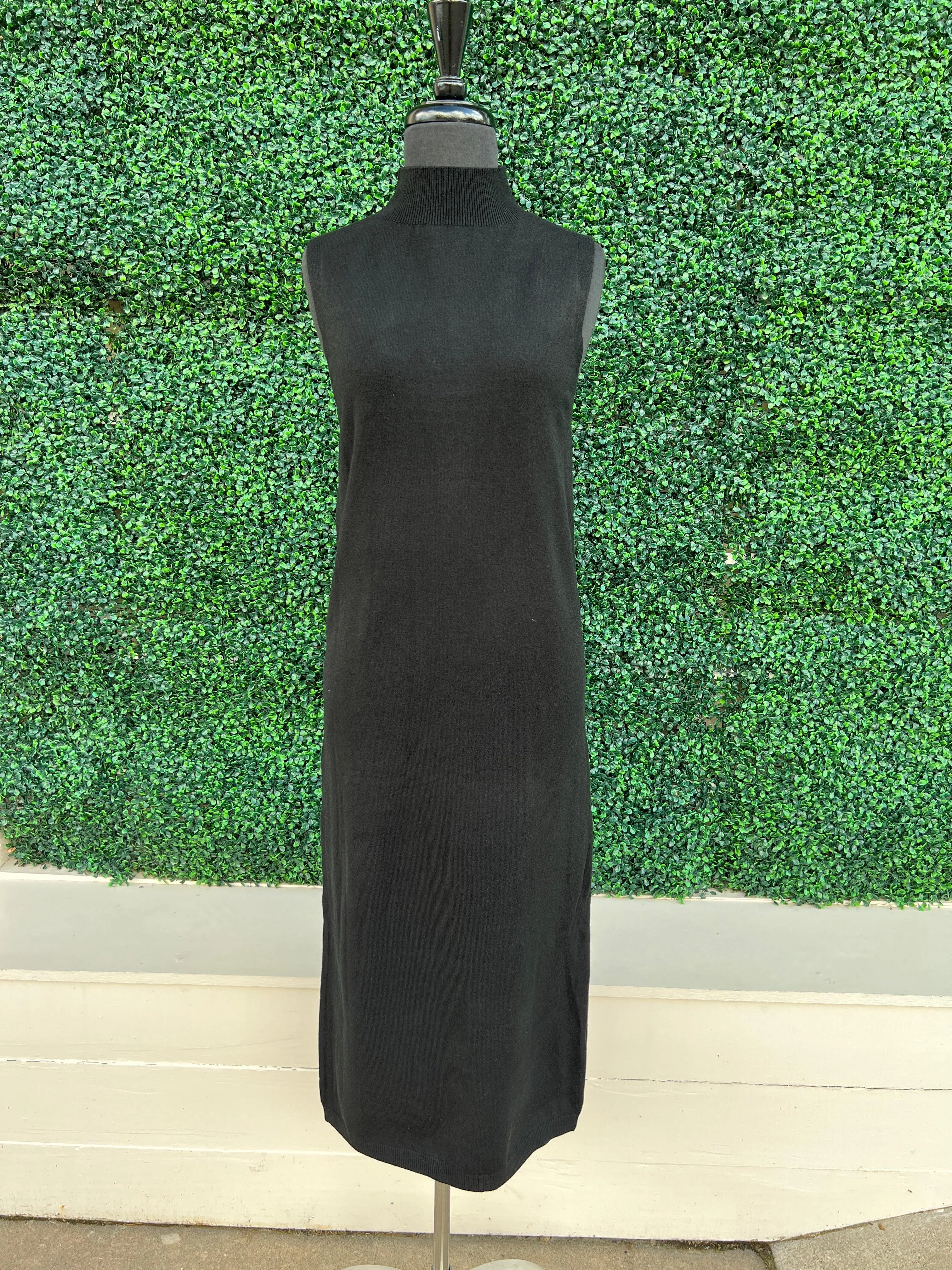 Mock Neck Midi Sweater Dress