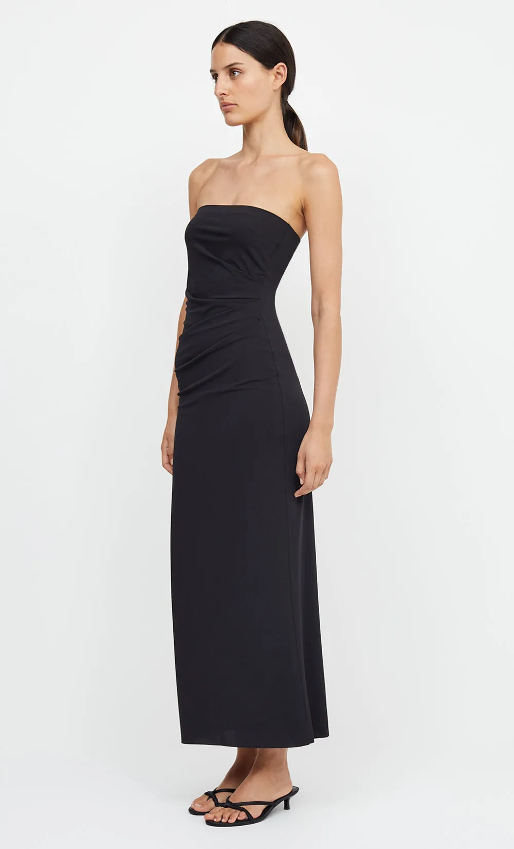 MYLA STRAPLESS DRESS - BLACK