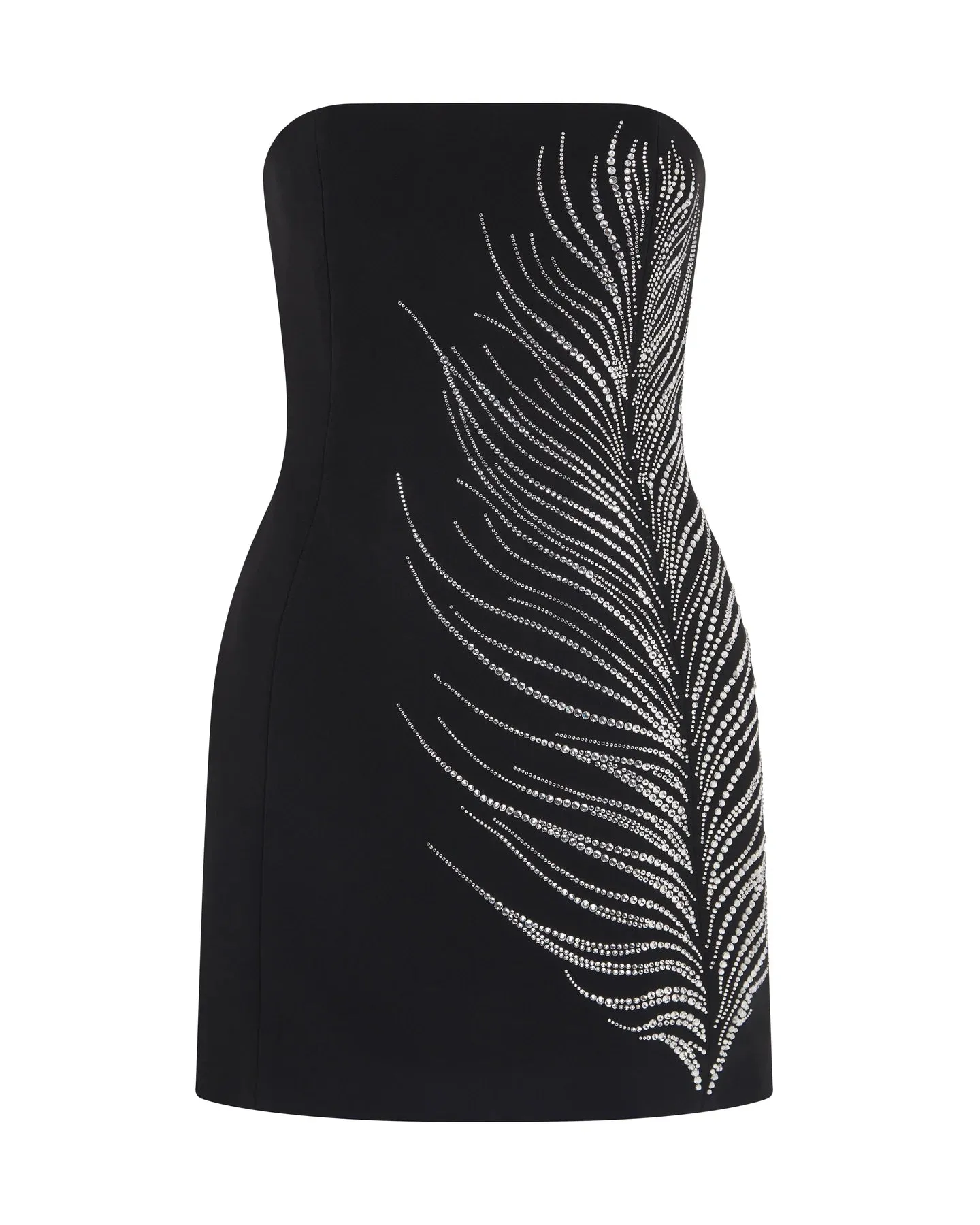 PF24DK05DA Rhinestone feather embroidered dress
