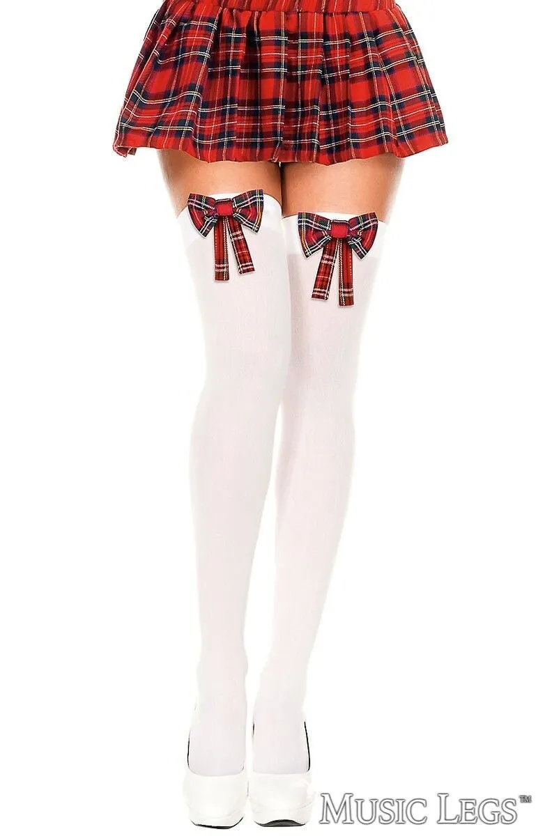 Plaid Bow Thigh Hi