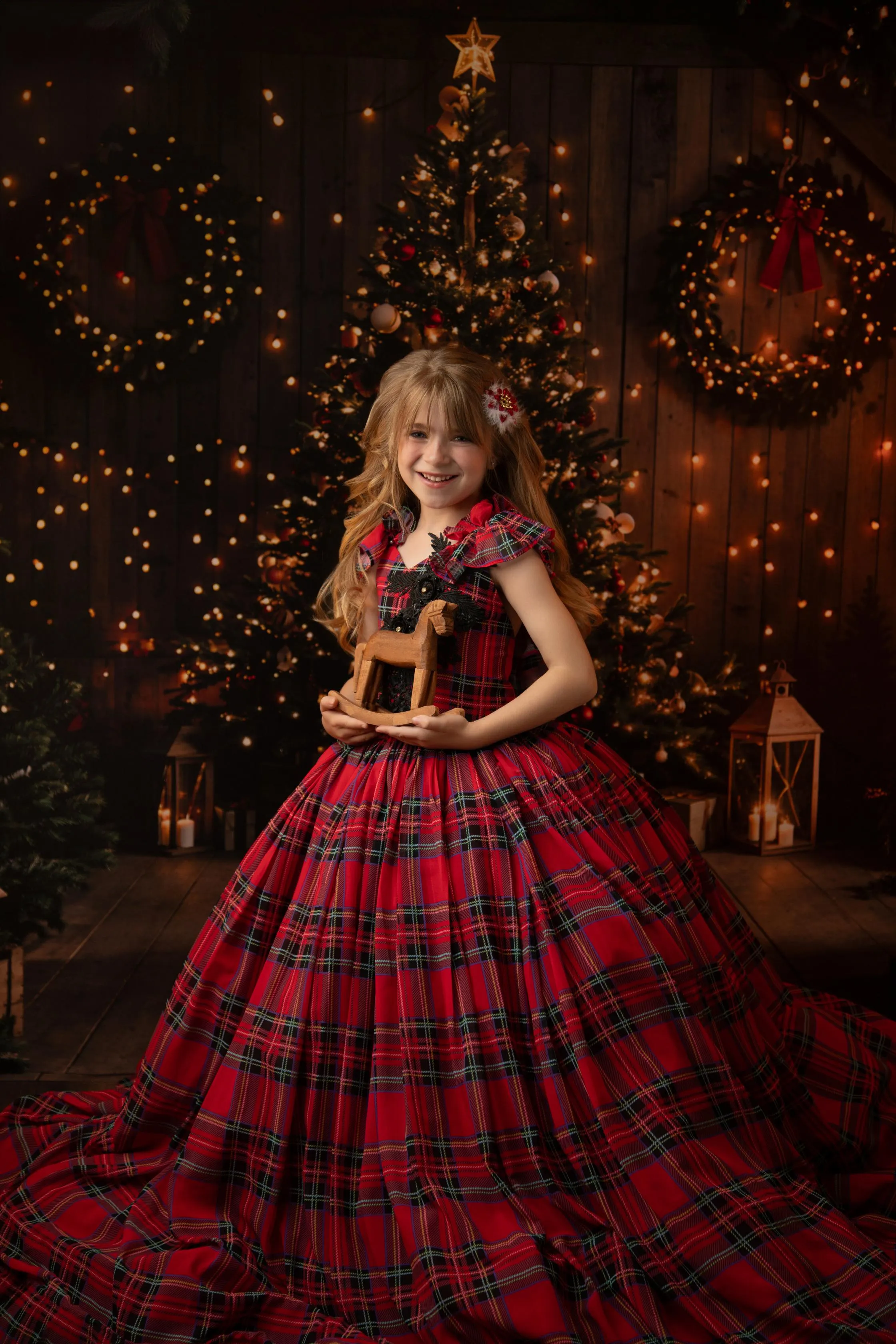 retired euc Couture gown rental: "Carolle -  Red -  Floor Length ( 6 Year - Petite 8 Year)