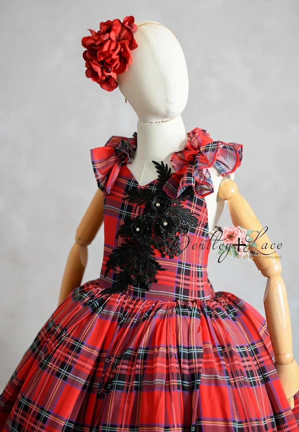 retired euc Couture gown rental: "Carolle -  Red -  Floor Length ( 6 Year - Petite 8 Year)