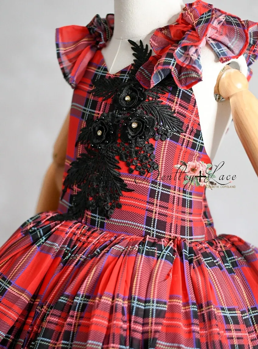 retired euc Couture gown rental: "Carolle -  Red -  Floor Length ( 6 Year - Petite 8 Year)
