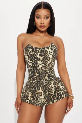 Stirring Scenes Corset Top - Tan/Multi