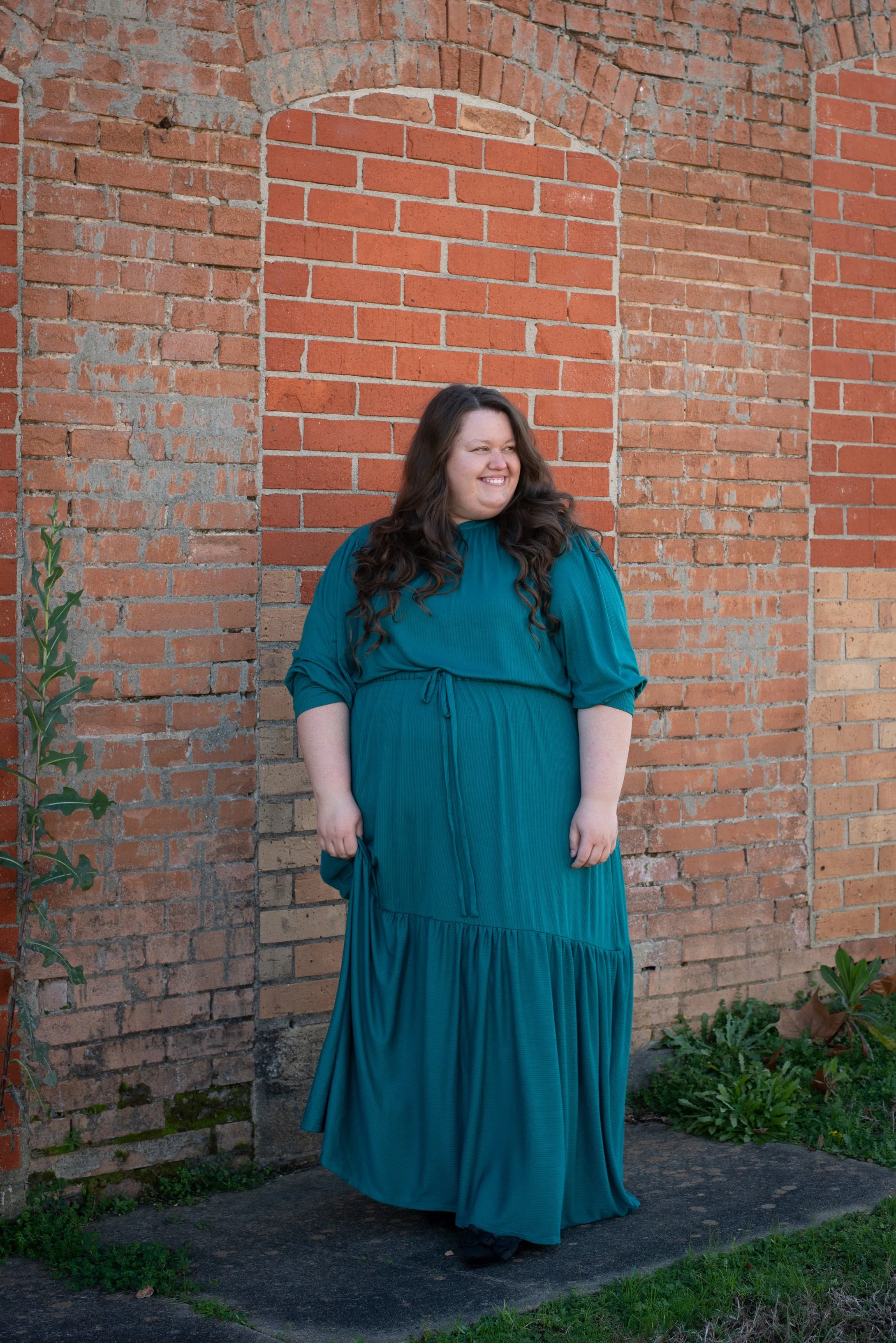 The Ribbed Maxi Drawstring Dress (Emerald)*COMING SOON*