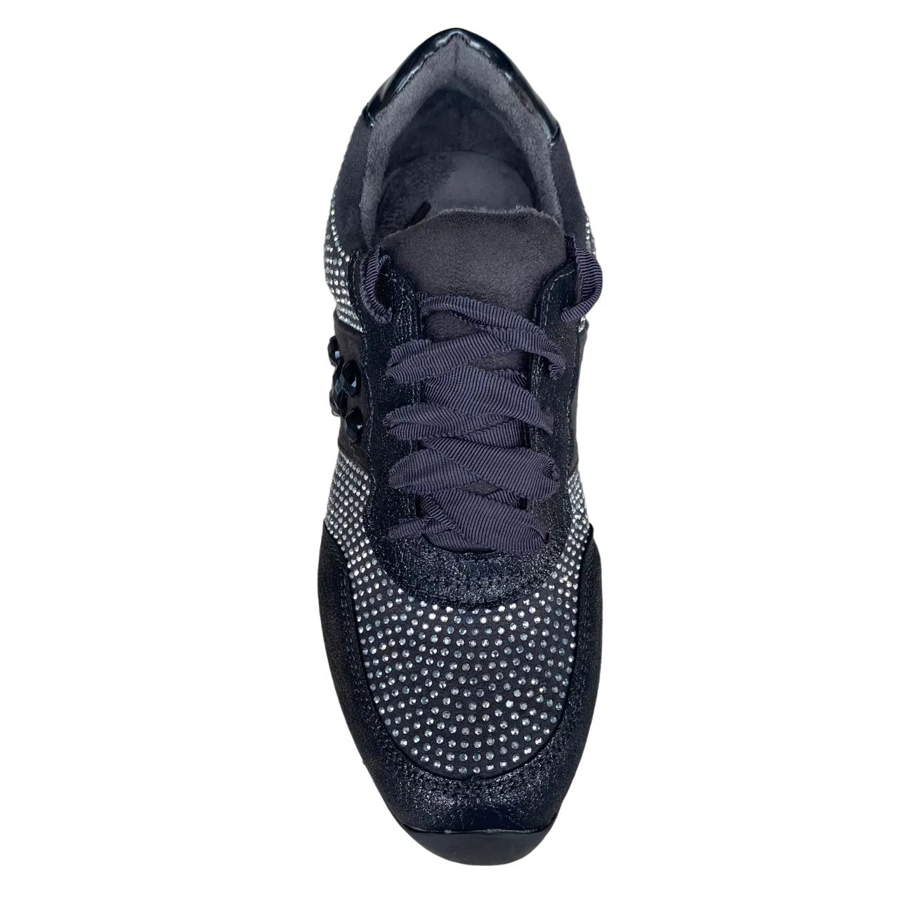 XTI women's sneakers shoe with suede and rhinestone upper Zapato 55763 gray